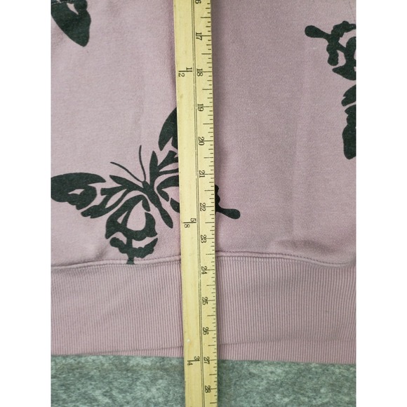 Wild Fable Women's L Purple Butterfly Print Hoodie Pullover Casual Fleece Top - Picture 4 of 13